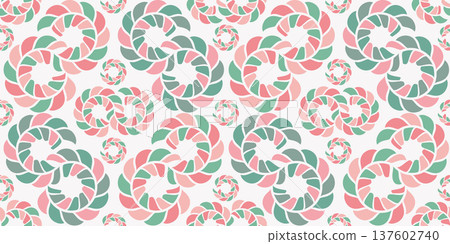Swirl pattern background material with leaf and flower motifs Swirl pattern background material with leaf and flower motifs 137602740