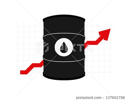 Oil Barrel Price Increase Graph Concept Oil Barrel Price Increase Graph Concept 137602786
