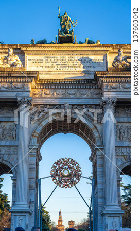 The Milano Cortina winter olympic games flame in Milan, Italy. The Milano Cortina winter olympic games flame in Milan, Italy. 137603042
