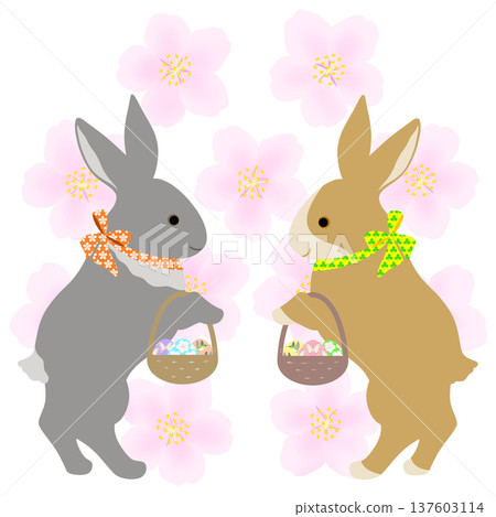 復活節彩蛋尋寶兔子 137603114
