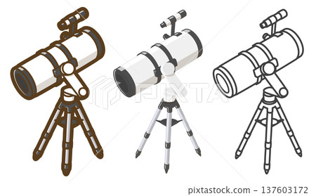 Astronomical telescope (reflecting type, altazimuth mount) Astronomical telescope (reflecting type, altazimuth mount) 137603172