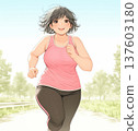 Girl cartoon illustration woman on diet 137603180