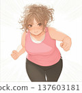 Girl cartoon illustration woman on diet 137603181