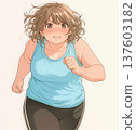 Girl cartoon illustration woman on diet 137603182