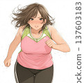 Girl cartoon illustration woman on diet 137603183