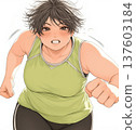 Girl cartoon illustration woman on diet 137603184
