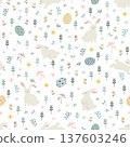 Cute hand drawn easter bunnies seamless pattern for decorative,kid product,fashion,fabric,textile,wallpaper and all print 137603246