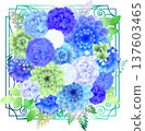 Blue bouquet and iron green 137603465