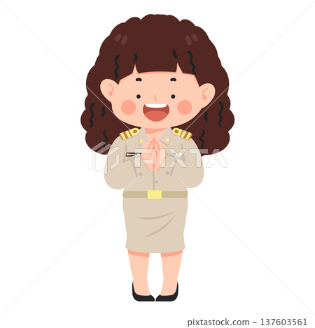 Illustration of Thai Teacher in Uniform 137603561