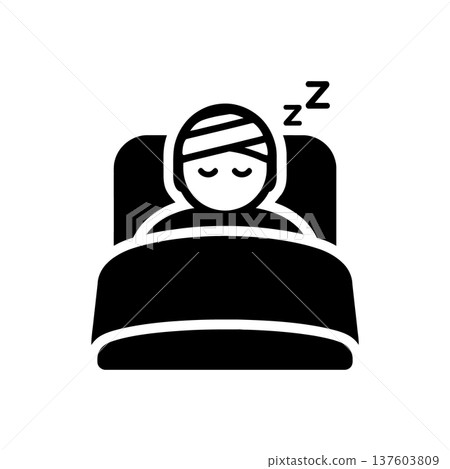 Sick Injured Patient Rest Icon Sick Injured Patient Rest Icon 137603809