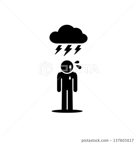 Disturbed Rest Anxiety Storm Icon Disturbed Rest Anxiety Storm Icon 137603817