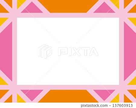 Geometric pattern frame white space pink 137603913