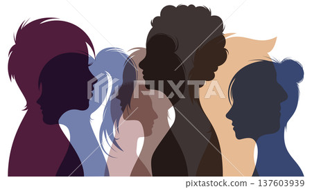 human faces silhouettes 137603939