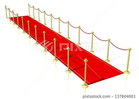 3D red carpet illustration, white background 137604001
