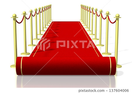 3D red carpet illustration, white background 3D red carpet illustration, white background 137604006