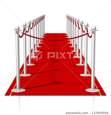 3D red carpet illustration, white background 137604008