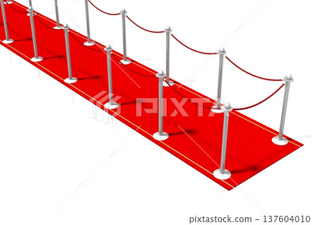 3D red carpet illustration, white background 137604010