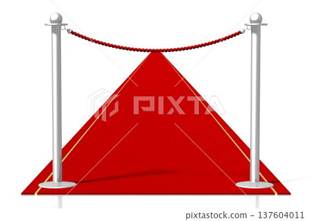 3D red carpet illustration, white background 137604011