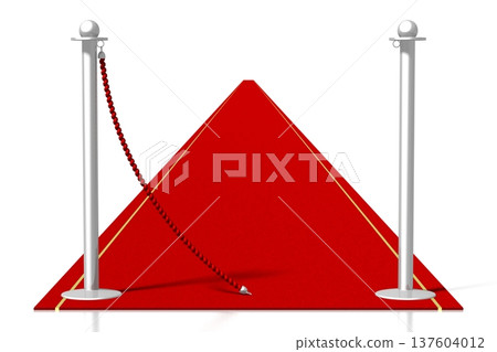 3D red carpet illustration, white background 3D red carpet illustration, white background 137604012