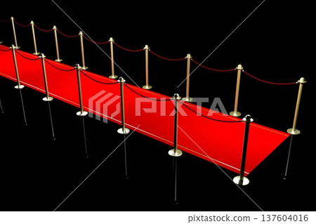 3D red carpet illustration, black background 137604016