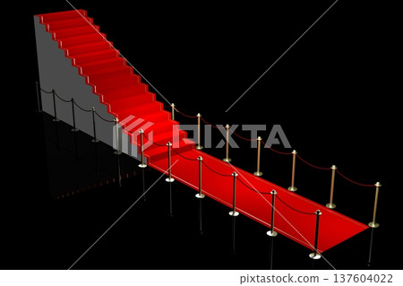 3D red carpet illustration, black background 137604022