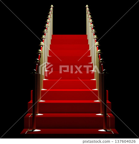 3D red carpet illustration, black background 137604026