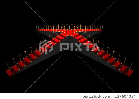 3D red carpet illustration, black background 137604034