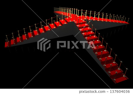 3D red carpet illustration, black background 3D red carpet illustration, black background 137604036
