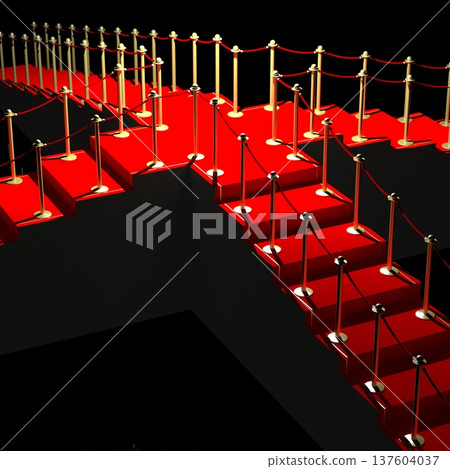 3D red carpet illustration, black background 137604037