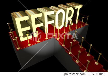 3D red carpet illustration - effort concept 3D red carpet illustration - effort concept 137604048