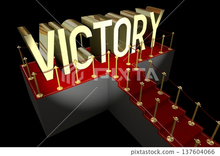 3D red carpet illustration - victory concept 137604066