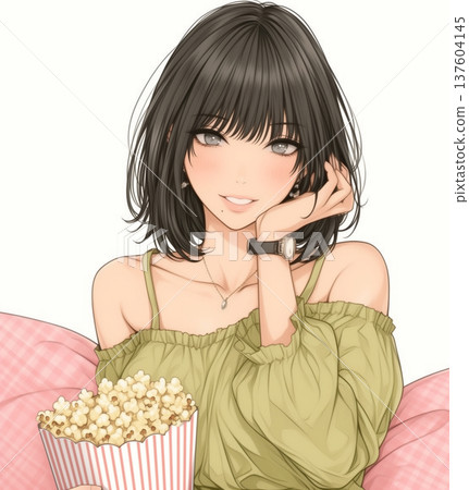 Girl manga illustration 137604145
