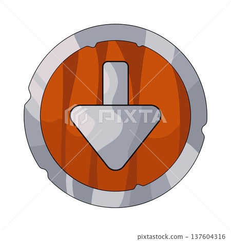Illustration of down arrow button Illustration of down arrow button 137604316