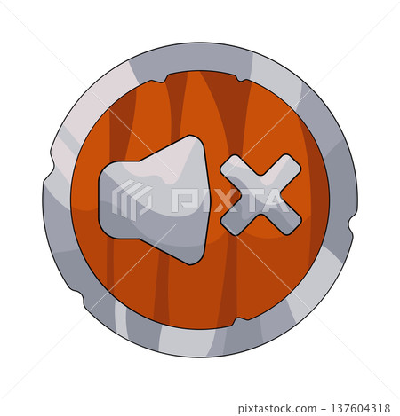 Illustration of mute button Illustration of mute button 137604318