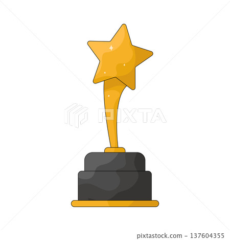 Illustration of gold trophy Illustration of gold trophy 137604355