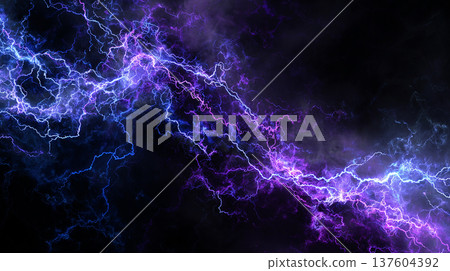 Lightning flash with a beautiful purple to blue gradient 137604392