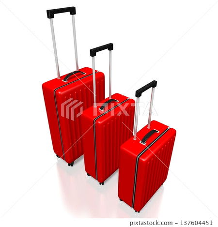 Red suitcases - travel concept - 3D illustration Red suitcases - travel concept - 3D illustration 137604451