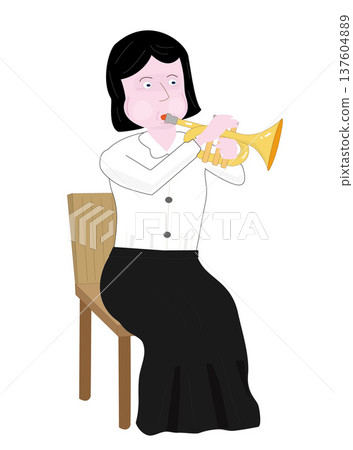 Musician playing the trumpet. Musician playing the trumpet. 137604889