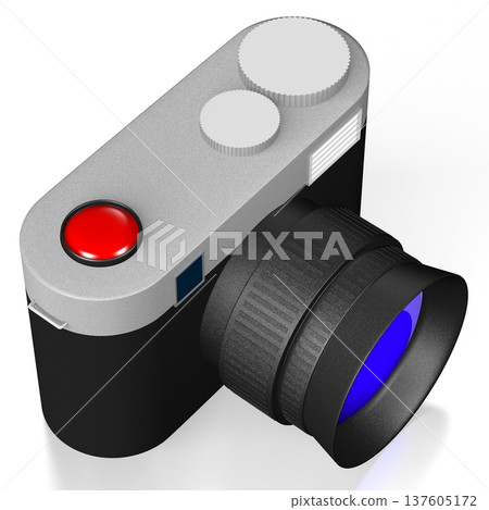 Cartoon photo camera isolated on white background - 3D illustration Cartoon photo camera isolated on white background - 3D illustration 137605172