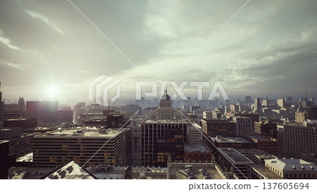 sunrise over historic city skyline, soft golden light spills across rooftops and distant dome, wet streets reflect muted clouds, aerial perspective suggests sunrise over historic city skyline, soft golden light spills across rooftops and distant dome, wet streets reflect muted clouds, aerial perspective suggests 137605694