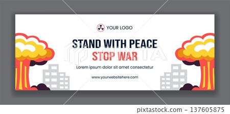 Choose Peace End War Stop Nuclear Weapon Social Media Cover Flat Cartoon Background Choose Peace End War Stop Nuclear Weapon Social Media Cover Flat Cartoon Background 137605875