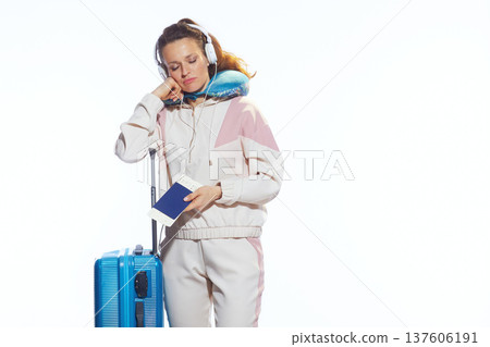 Woman Traveler Checking Passport Before Departure 137606191