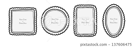 Cute Outline Photo Frame Kid.. Border picture frame shapes.  137606475