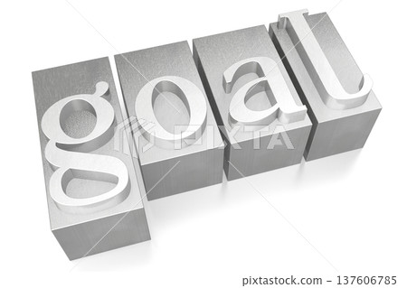 Goal - metal letterpress word isolated on white background Goal - metal letterpress word isolated on white background 137606785