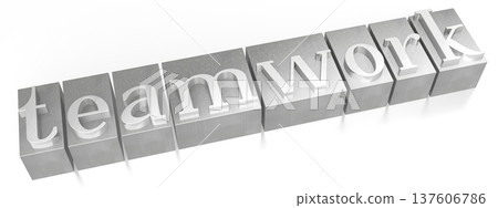 Teamwork - metal letterpress word isolated on white background Teamwork - metal letterpress word isolated on white background 137606786
