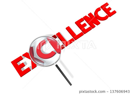 Excellence - red word and magnifyting glass Excellence - red word and magnifyting glass 137606943