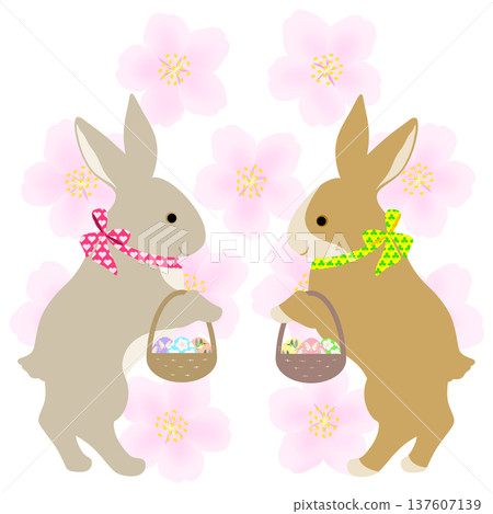 復活節彩蛋尋寶兔子 137607139