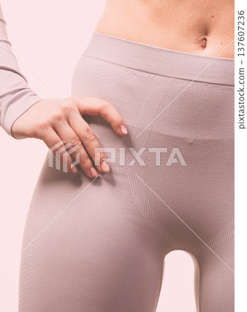 Sport fit woman in thermal clothes. 137607236