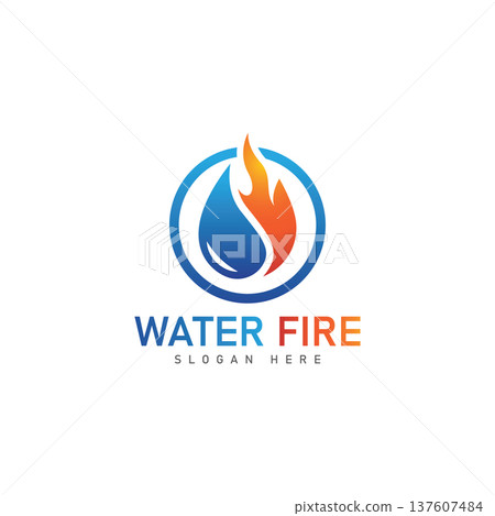 Fire Water Logo Design template Fire water Vector design Creative Symbol Fire Water Logo Design template Fire water Vector design Creative Symbol 137607484