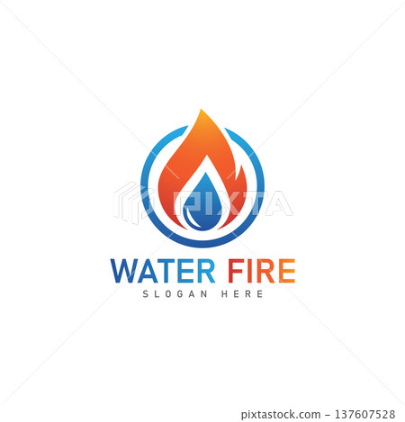 Fire Water Logo Design template Fire water Vector design Creative Symbol Fire Water Logo Design template Fire water Vector design Creative Symbol 137607528